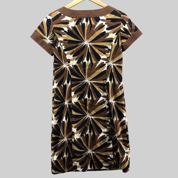 Boden Floral Burst Retro Weekend Shift Dress US 4 UK 8 Cotton Abstract Artsy Lux - Picture 2 of 11